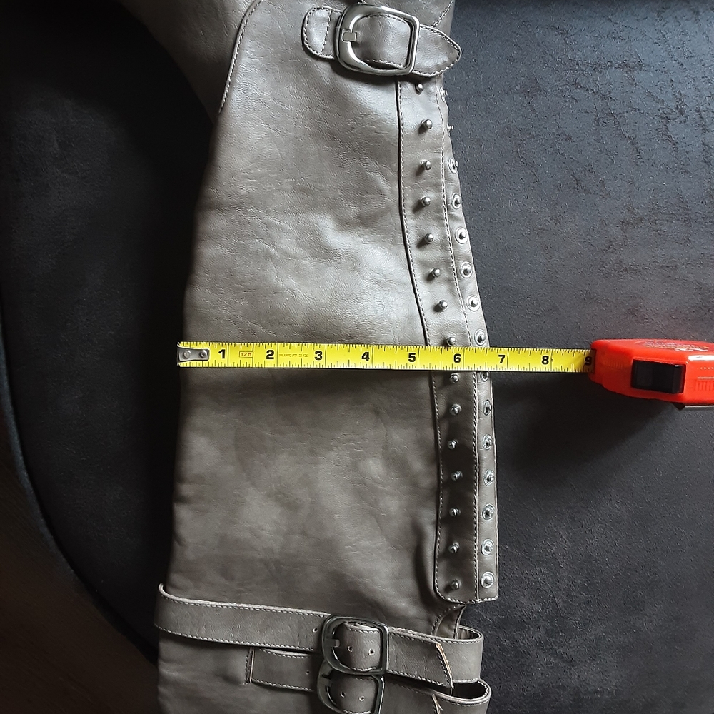 NWOB GRAY/TAUPE TALL RIDING BOOT 8 - Picture 7 of 10